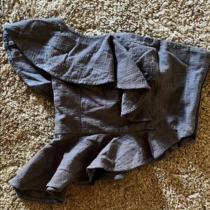 Elegant Gray Ruffle Crop Top